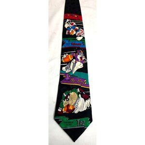 Looney Tunes All-Star Running Backs 100% Silk Tie With Sylvester Bugs Bunny & Ta